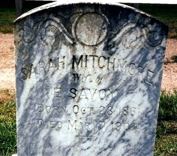 Sarah Ann's memorial